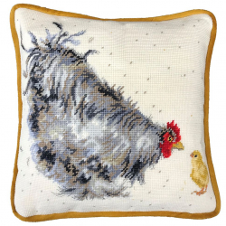 Набор для вышивания подушки Bothy Threads арт.THD50 Mother Hen (Мама курочка) 36 х 36 см
