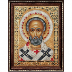 Набор для изготовления картин АЛМАЗНАЯ ЖИВОПИСЬ арт.АЖ.1839 Икона Николай Чудотворец 30х40 см