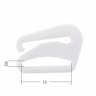 Крючок для бюстгальтера пластик  ARTA.F. SF-2-3 d15мм, цв.001 белый, уп.50шт