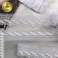 Кружево гипюр KRUZHEVO арт.TR.16GB2005 шир.40мм цв.1 белый уп.9м