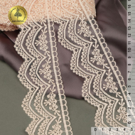 Кружево на сетке KRUZHEVO арт.TR.2110 шир.60мм цв.пыльная роза уп.12,5м