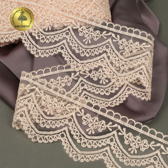 Кружево на сетке KRUZHEVO арт.TR.2110 шир.60мм цв.пыльная роза уп.12,5м Кружево на сетке KRUZHEVO арт.TR.2110 шир.60мм цв.пыльная роза уп.12,5м