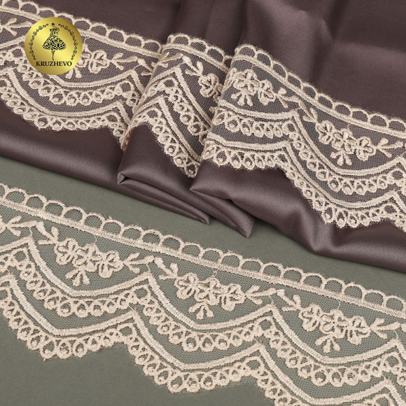 Кружево на сетке KRUZHEVO арт.TR.2110 шир.60мм цв.пыльная роза уп.12,5м Кружево на сетке KRUZHEVO арт.TR.2110 шир.60мм цв.пыльная роза уп.12,5м