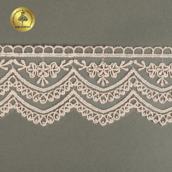 Кружево на сетке KRUZHEVO арт.TR.2110 шир.60мм цв.пыльная роза уп.12,5м Кружево на сетке KRUZHEVO арт.TR.2110 шир.60мм цв.пыльная роза уп.12,5м