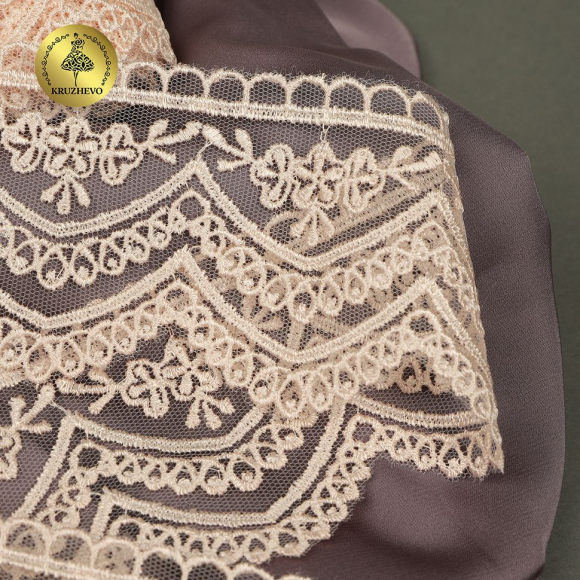 Кружево на сетке KRUZHEVO арт.TR.2110 шир.60мм цв.пыльная роза уп.12,5м Кружево на сетке KRUZHEVO арт.TR.2110 шир.60мм цв.пыльная роза уп.12,5м