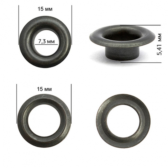 Люверсы сталь New Star №5 (? 7,3мм, h 5,41мм) цв. оксид уп. 500шт Люверсы сталь New Star №5 (? 7,3мм, h 5,41мм) цв. оксид уп. 500шт