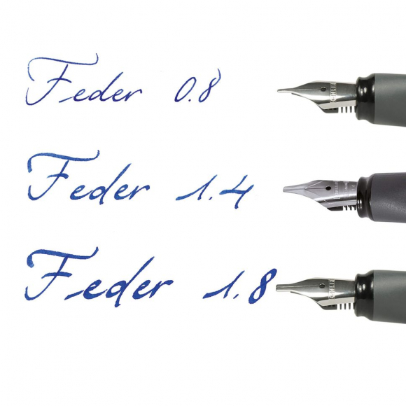 189628_Набор для каллиграфии "Air Best Writer", 6 предметов, корпус ручки черный/серый с серебром