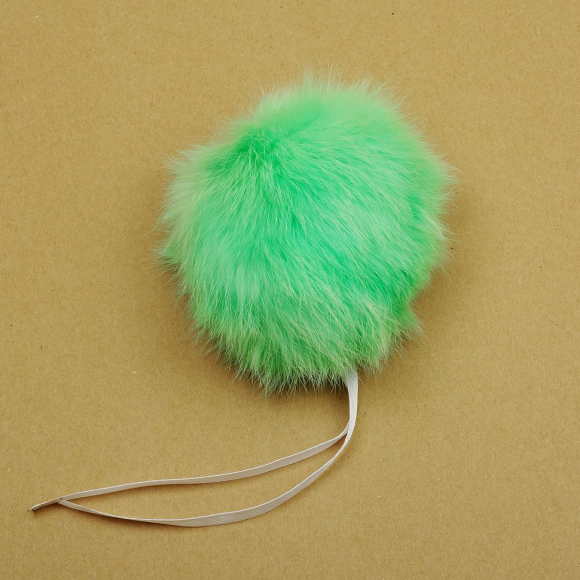 Помпон натуральный арт.RUS.PNK14 Кролик 10-13см цв.мятный А