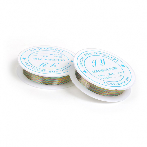 Проволока для бисера ?0,4мм арт.ТВ HET-15 цв.св.разноцветная рул.12м