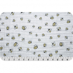 Ткань для пэчворка PEPPY Embrace (марлевка) 120 г/м? 100% хлопок цв.bees-a-buzz banana уп.100х125 см