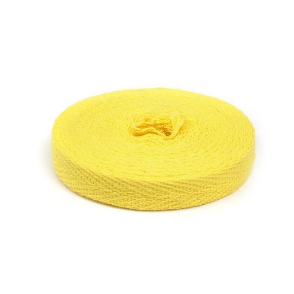 Тесьма киперная 10 мм хлопок 2,5г/см арт.TBY.CT10110 цв.F110 желтый уп.5м