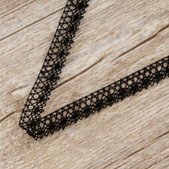 185585_Мерсеризованное хлопковое кружево, 10 мм, цвет черный