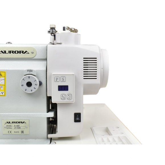 Прямострочная швейная машина с тройным продвижением Aurora A-662D со встроенным мотором и позиционером иглы