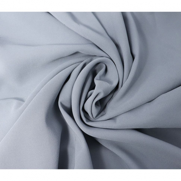 Ткань Креп 150 г кв.м 95% полиэстер, 5% спандекс шир.150 см арт.Р.11389.05 цв.05 серый уп.25м