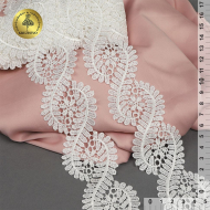 Кружево гипюр KRUZHEVO арт.TR.0735 шир.50мм цв.004 сумрачно-белый уп.9м