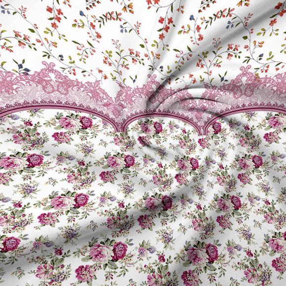 Ткань перкаль Натурель 110г/м? 100% хлопок шир.220см арт.ТВО-6399-1 цв.бел/розовый уп.10м