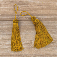 183458_Кисть декоративная на шнуре, длина 120 мм, цвет ярко-коричневый