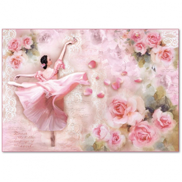 120732_Бумага рисовая "Танцовщица с лепестками"