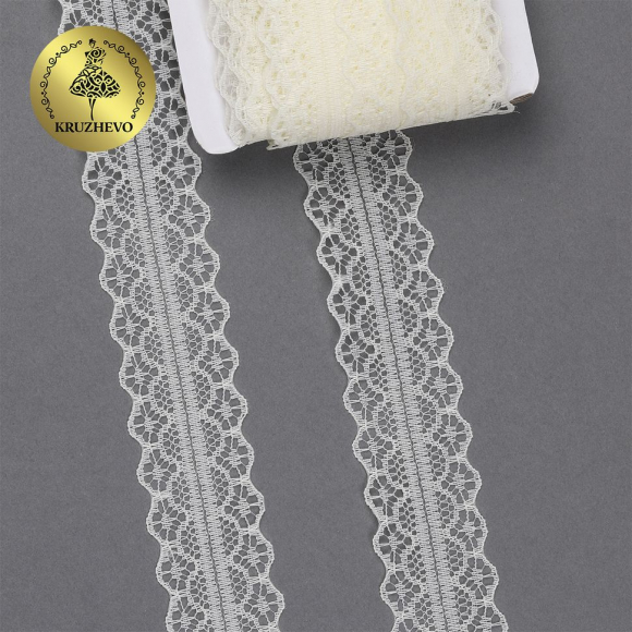 Кружево-трикотаж KRUZHEVO арт.TBY 1659-1 шир.30мм цв.02 молочный, уп.27,4м