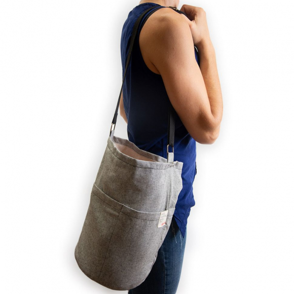 182549_Сумка "Project Bag" для вязания с карманами и регулируемой ручкой, ткань, 35 х 22 см