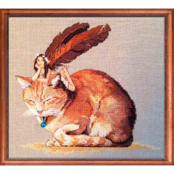 Набор для вышивания NIMUE арт.152-A051 K Fairycat (Фея и кот) 21,5х20 см