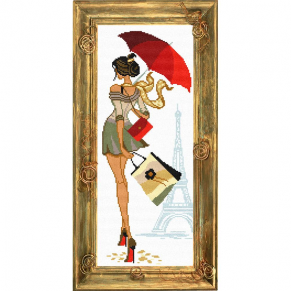 Рисунок на канве (страмин) с нанесенным рисунком ЧАРIВНИЦЯ арт. S84 Осенняя прогулка 20х50 см