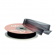 Лента капрон (органза) IDEAL шир.12мм цв.1067 черный уп.27,4 м