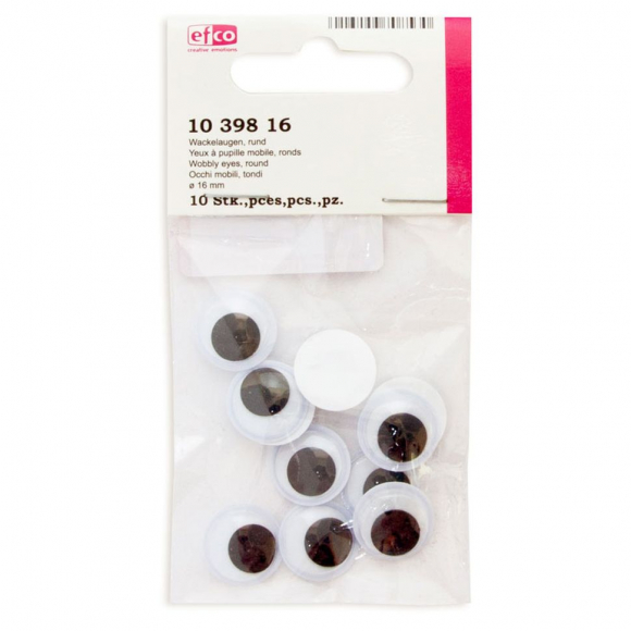 19297_Глазки подвижные, круглые, пластик, диаметр 16 мм