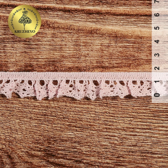 Тесьма вязаная KRUZHEVO на резинке 17мм TBY-5236 цв.20 светло-розовый уп.10м