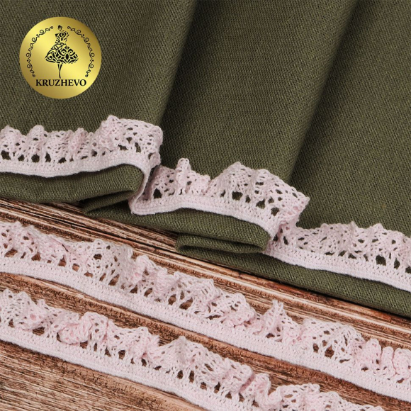 Тесьма вязаная KRUZHEVO на резинке 17мм TBY-5236 цв.20 светло-розовый уп.10м