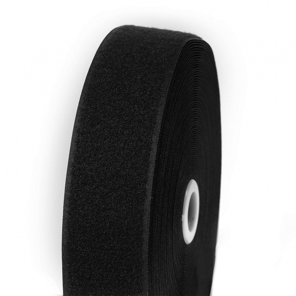 Лента липучка TBY пришивная кач.С шир.50мм цв.F322 черный уп.25м (мягкая часть, петля)
