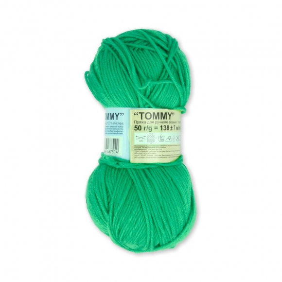 Пряжа ALPINA TOMMY (100% микнес) 10х50г/138м цв.036 яр. зеленый