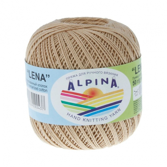 Пряжа ALPINA LENA (100% мерсеризованный хлопок) 10х50г/280м цв.70 бежевый