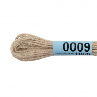 Нитки для вышивания Gamma мулине (0001-0206) 100% хлопок 24 x 8 м цв.0009 св.серо-бежевый