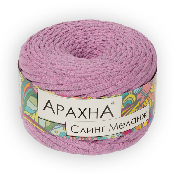 Пряжа ARACHNA Sling Melange (90% хлопок, 10% полиэстер) 6х140/50м цв.04 розовый
