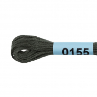 Нитки для вышивания Gamma мулине (0001-0206) 100% хлопок 24 x 8 м цв.0155 т.серый