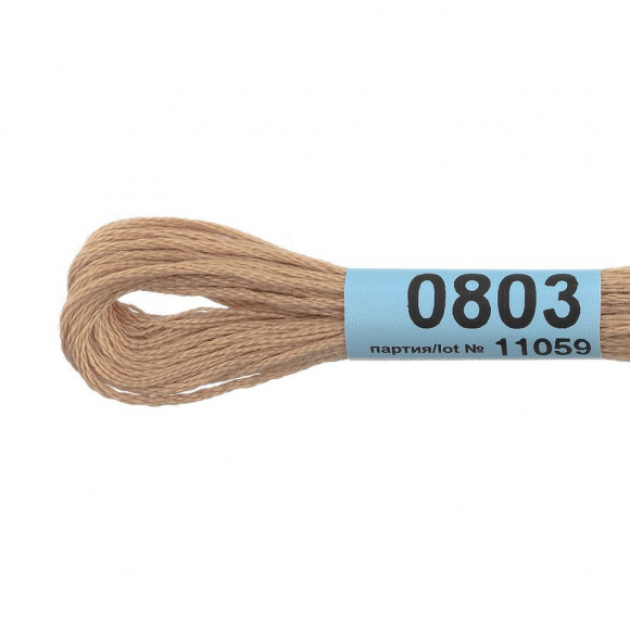 Нитки для вышивания Gamma мулине (0207-0819) 100% хлопок 24 x 8 м цв.0803 св.песочный Нитки для вышивания Gamma мулине (0207-0819) 100% хлопок 24 x 8 м цв.0803 св.песочный