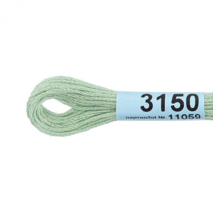 Нитки для вышивания Gamma мулине (3071-3172) 100% хлопок 24 x 8 м цв.3150 бл.салатовый
