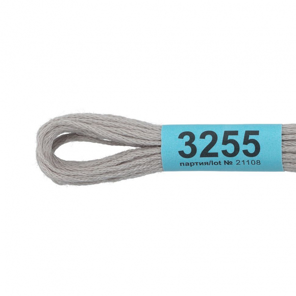 Нитки для вышивания Gamma мулине (3173-6115) 100% хлопок 24 x 8 м цв.3255 св.серый
