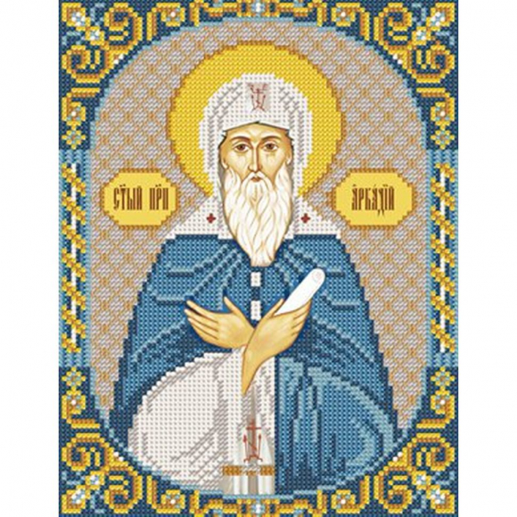 Набор для вышивания бисером НОВА СЛОБОДА арт.С9161 Св.Прп.Аркадий 18х23 см