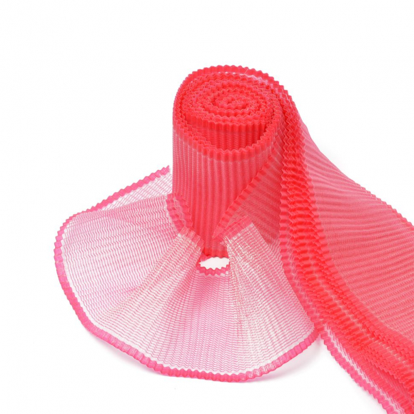 Лента капроновая гофрированная арт.с72г17 шир.85мм цв14 малина уп.10 шт по 1 м