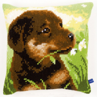 Набор для вышивания VERVACO арт.PN-0150689 Подушка Щенок ротвейлера 40х40 см Набор для вышивания VERVACO арт.PN-0150689 Подушка Щенок ротвейлера 40х40 см