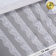 Кружево-стрейч KRUZHEVO арт.TBY.8031 шир.15мм цв.01 белый уп.700м