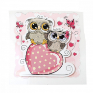 Термотрансфер арт.TBY.1228 Совы и сердце 12х12см, уп.10шт
