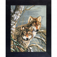 Набор для вышивания LANARTE арт.PN-0008333 Wolves 29х39 см