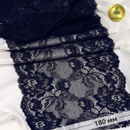 Кружево-стрейч KRUZHEVO арт.TBY.L838 шир.180мм цв.06 т.синий уп.25м