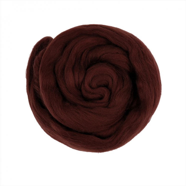 Шерсть для валяния ПЕХОРКА тонкая шерсть (100%меринос.шерсть) 50г цв.606 горький шоколад