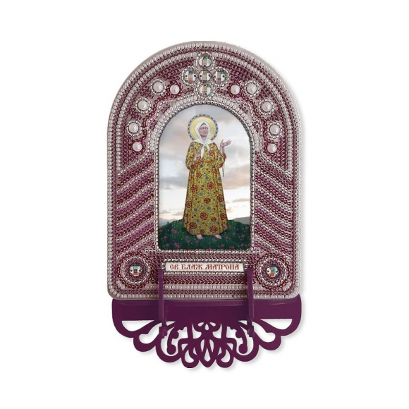 Набор для вышивания бисером НОВА СЛОБОДА арт.ВК1022 Св.Матрона Московская 10х13 см