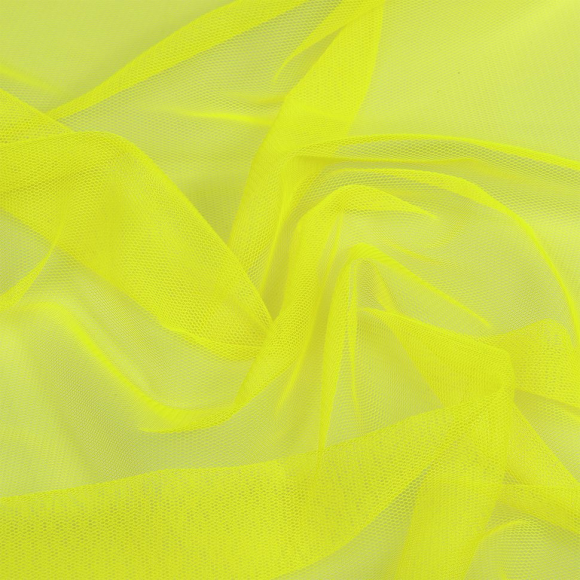 Сетка стрейч матовая арт.TBY-TL58 40г/м? 100% полиэстр ш.150см цв. 58 неон лимон рул.10м