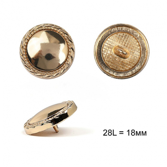 Пуговицы металлические С-ME330 цв.золото 28L-18мм, на ножке, 12шт